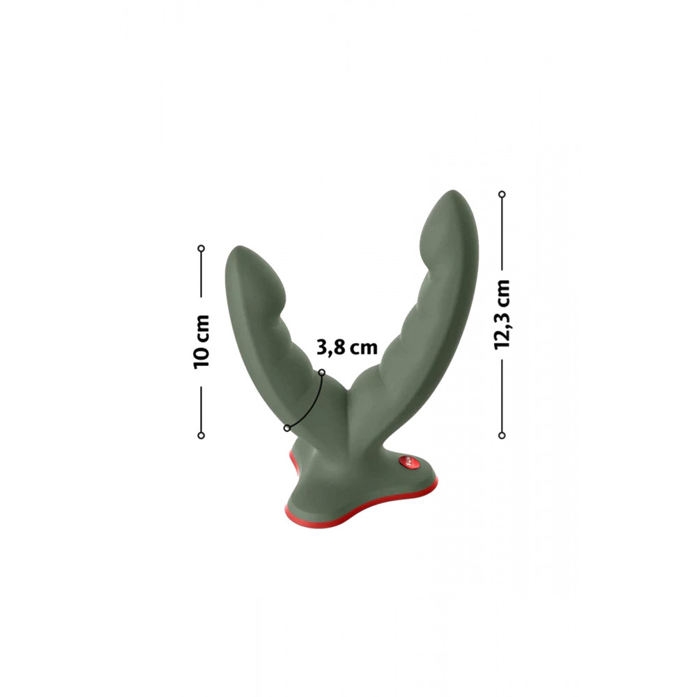 Оливковый двойной фаллоимитатор Ryde - 12,3 см.