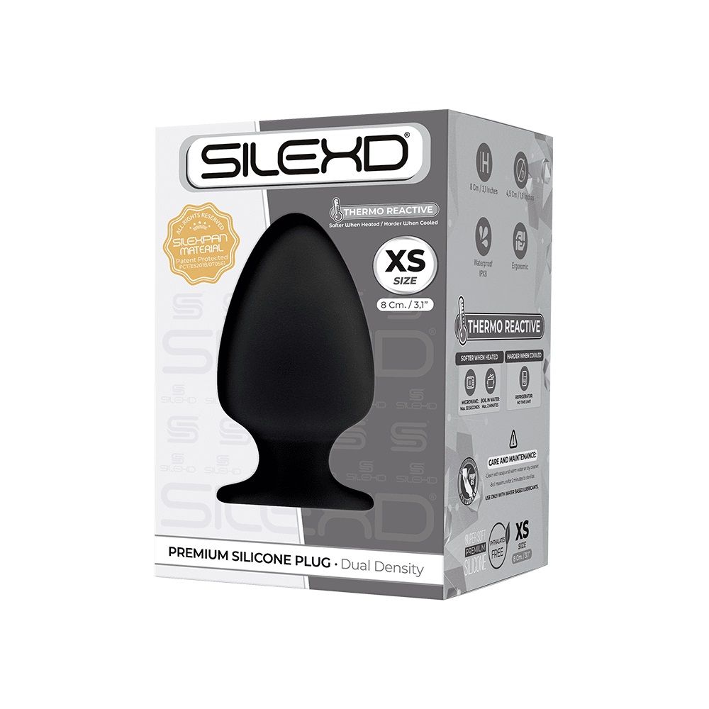 Черная анальная втулка Premium Silicone Plug XS - 8 см.