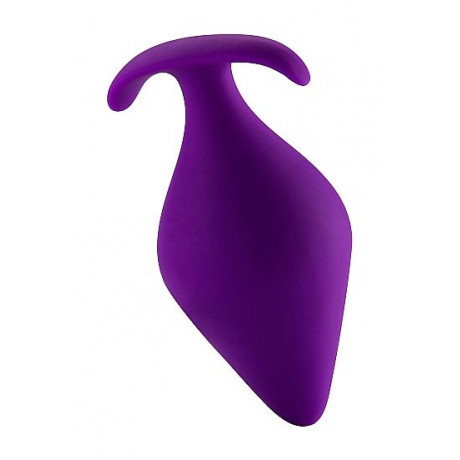 Фиолетовая анальная пробка Butt Plug with Handle Large - 13,1 см. 