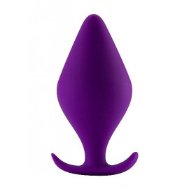 Фиолетовая анальная пробка Butt Plug with Handle Large - 13,1 см. 