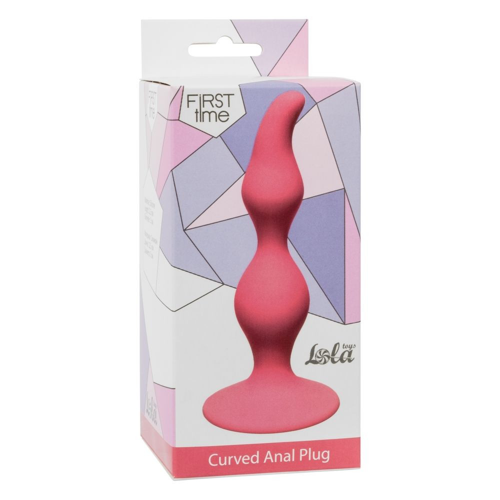 Розовая анальная пробка Curved Anal Plug Pink - 12,5 см.