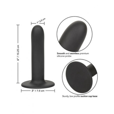 Черный анальный стимулятор Silicone Smooth Probe - 15,25 см.