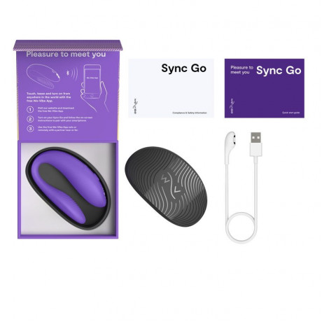 Фиолетовый вибромассажер для пар We-Vibe Sync Go