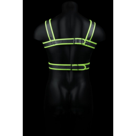 Стильная портупея Body Harness с неоновым эффектом - размер L-XL