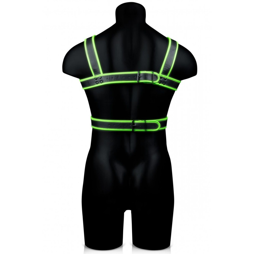 Стильная портупея Body Harness с неоновым эффектом - размер L-XL