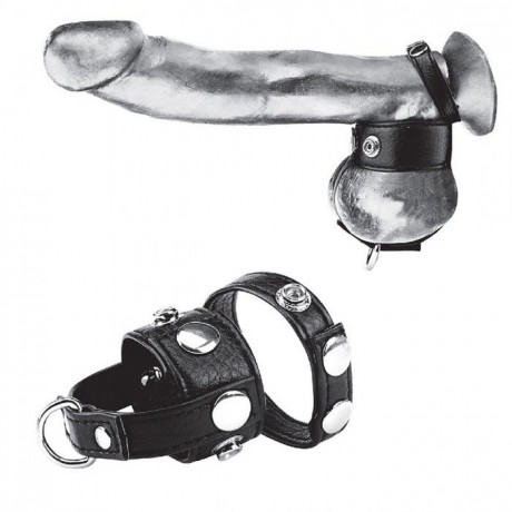 Утяжка для мошонки и пениса Cock Ring With 1" Ball Stretcher And Optional Weight Ring