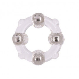 Эрекционное кольцо с 4 бусинами MENZSTUFF STUD RING CLEAR