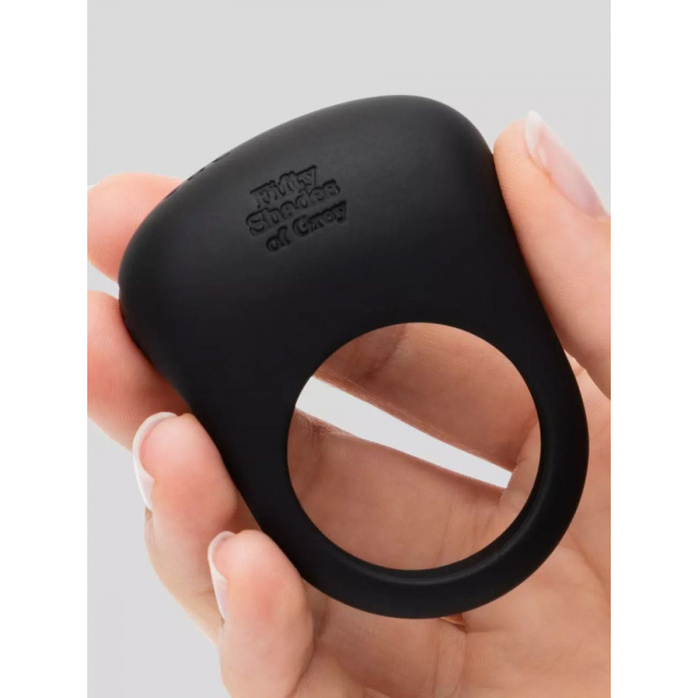 Черное эрекционное виброкольцо Sensation Rechargeable Vibrating Love Ring