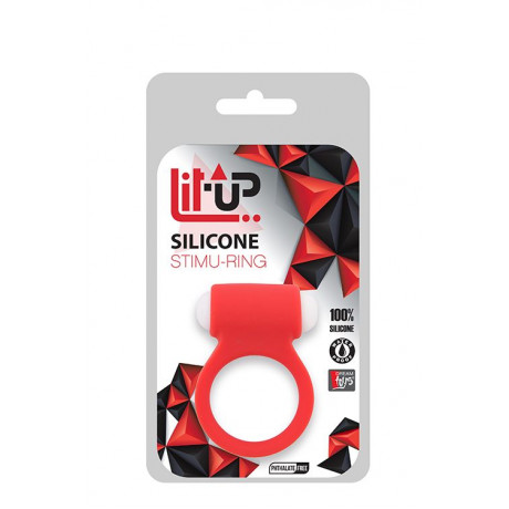 Красное эрекционное виброкольцо LIT-UP SILICONE STIMU RING 3 RED