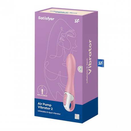 Розовый вибромассажер с функцией расширения Air Pump Vibrator 2 - 20,9 см.