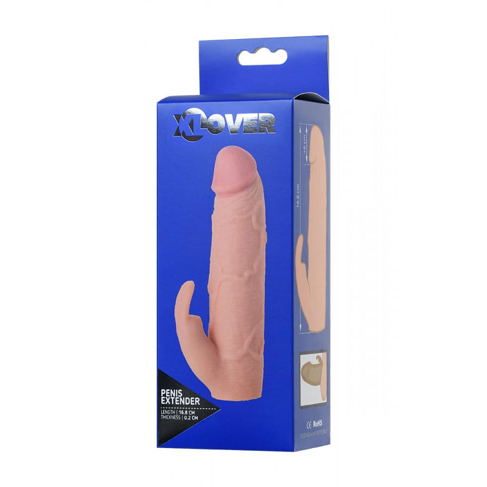 Телесная насадка Toyfa XLover для увеличения размера - 16,8 см.