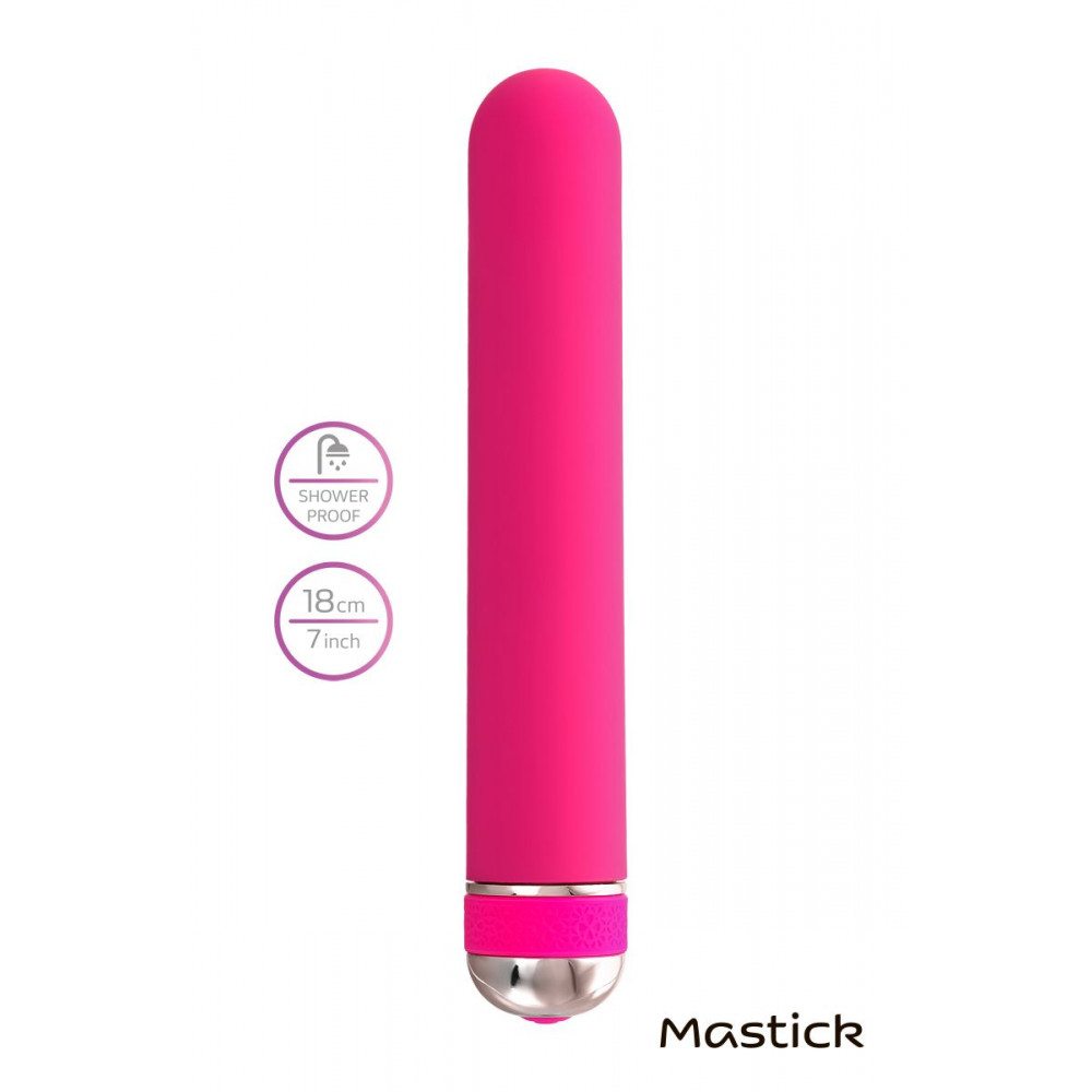 Розовый нереалистичный вибратор Mastick - 18 см.