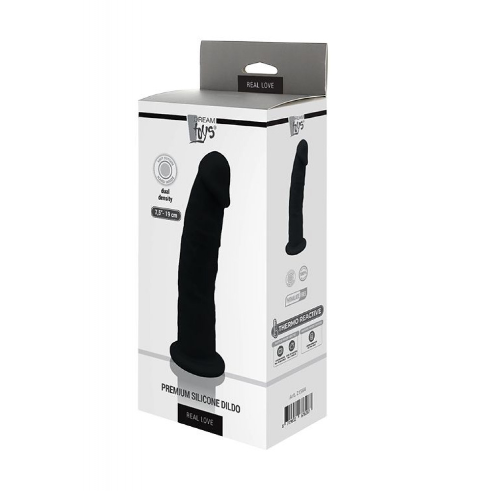 Черный реалистичный фаллоимитатор DILDO 7.5INCH BLACK - 19 см.