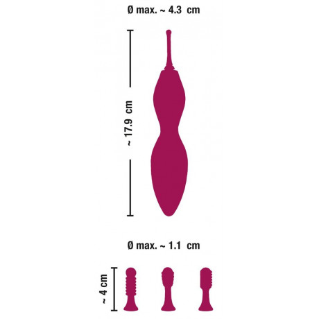 Ярко-розовый клиторальный вибратор с 3 насадками Spot Vibrator with 3 Tips - 17,9 см.