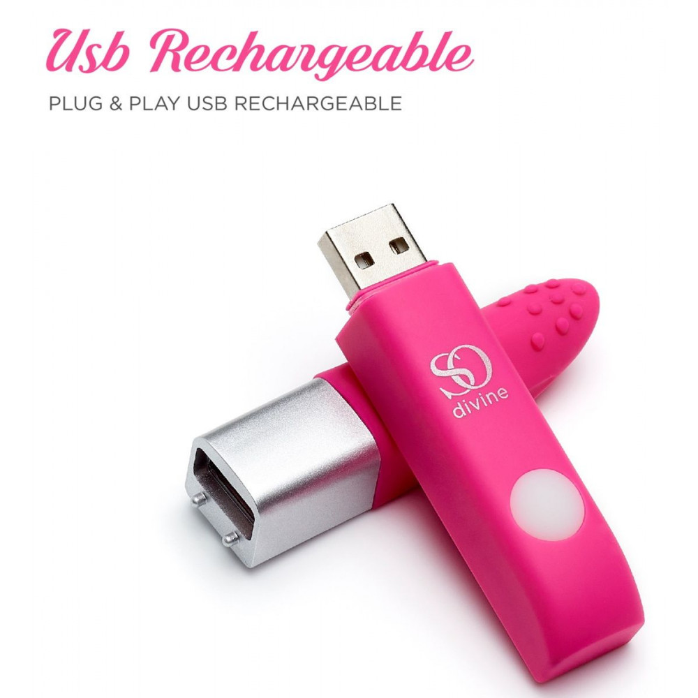 Ярко-розовый вибростимулятор Get Lucky USB Vibrator - 12 см.