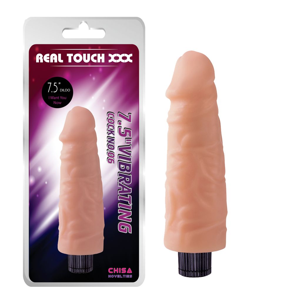 Телесный вибратор-реалистик 7.5" Vibrating Cock No.06 - 18,5 см.