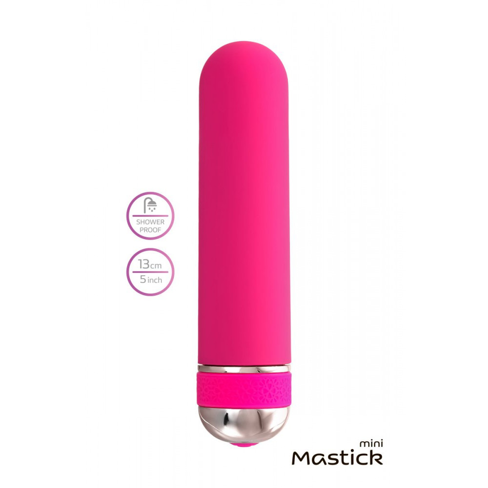 Розовый нереалистичный мини-вибратор Mastick Mini - 13 см.