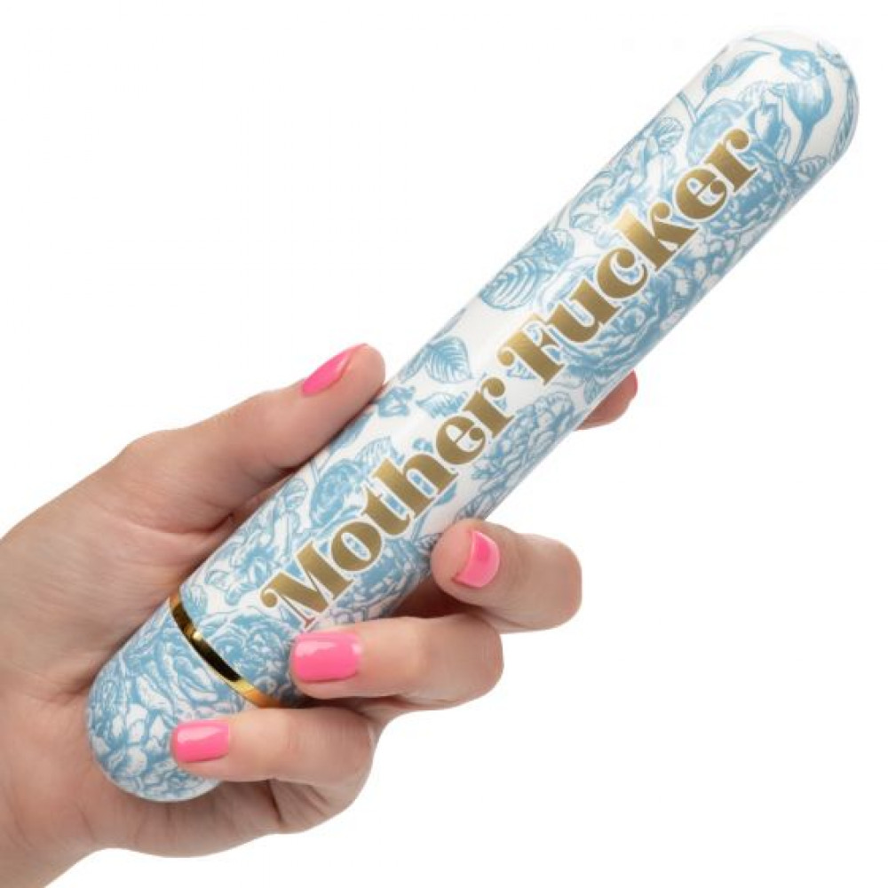 Голубой классический вибратор Naughty Bits Mother Fucker Personal Vibrator - 18 см.