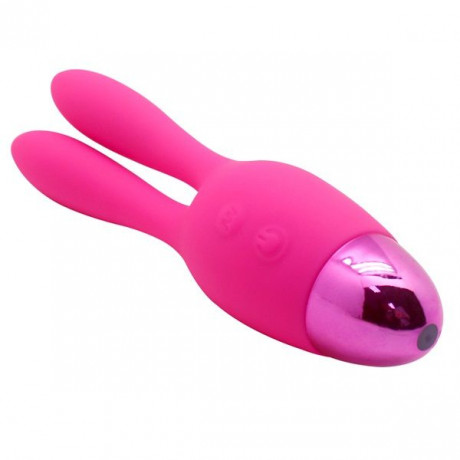 Розовый вибратор INDULGENCE Rechargeable Dream Bunny - 15 см.