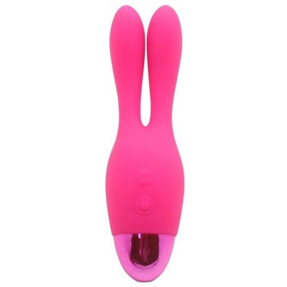 Розовый вибратор INDULGENCE Rechargeable Dream Bunny - 15 см.