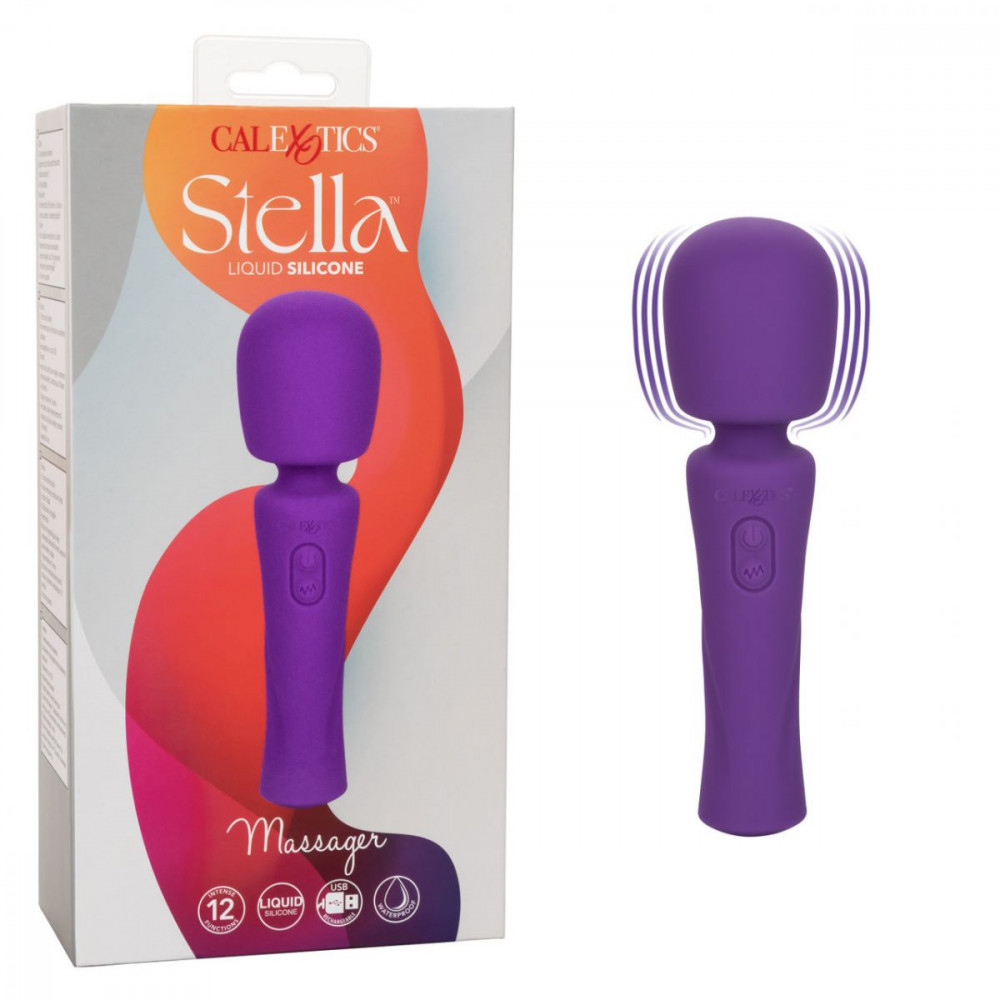 Фиолетовый ванд Stella Liquid Silicone Massager - 17,25 см.