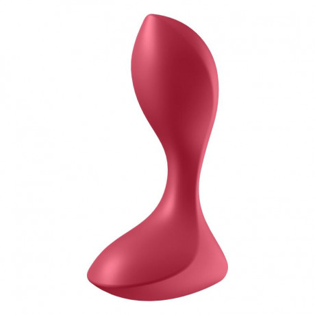 Красный вибромассажёр простаты Satisfyer Backdoor Lover - 14 см.