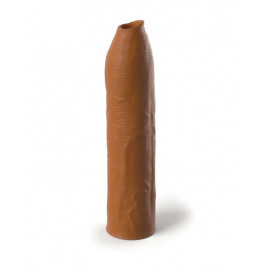 Кофейная насадка-удлинитель Uncut Silicone Penis Enhancer - 17,8 см.