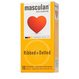 Презервативы с колечками и пупырышками Masculan Ribbed+Dotted - 10 шт.