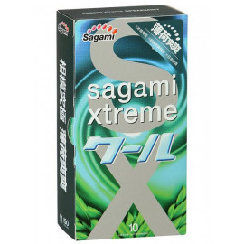 Презервативы Sagami Xtreme Mint с ароматом мяты - 10 шт.