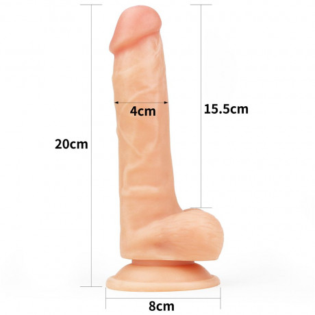 Телесный фаллоимитатор 8" The Ultra Soft Dude - 20 см.