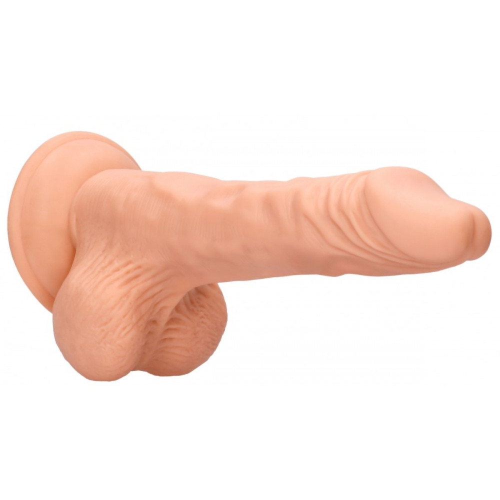 Телесный фаллоимитатор Realistic Dildo With Balls - 20 см.