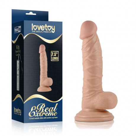 Фаллоимитатор на присоске-подошве Real Extreme Dildo - 18,5 см.