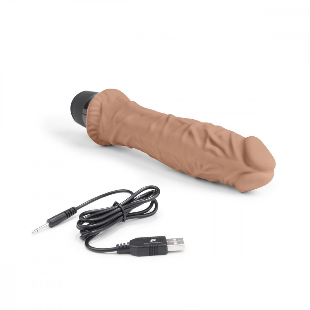 Кофейный вибратор-реалистик 8" Girthy Realistic Vibrator - 24,5 см.