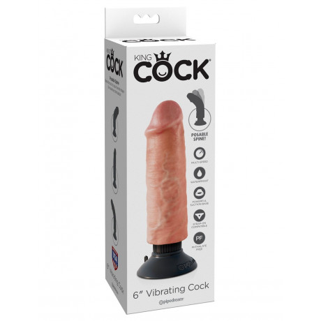 Вибромассажер-реалистик 6" Vibrating Cock - 17,8 см.