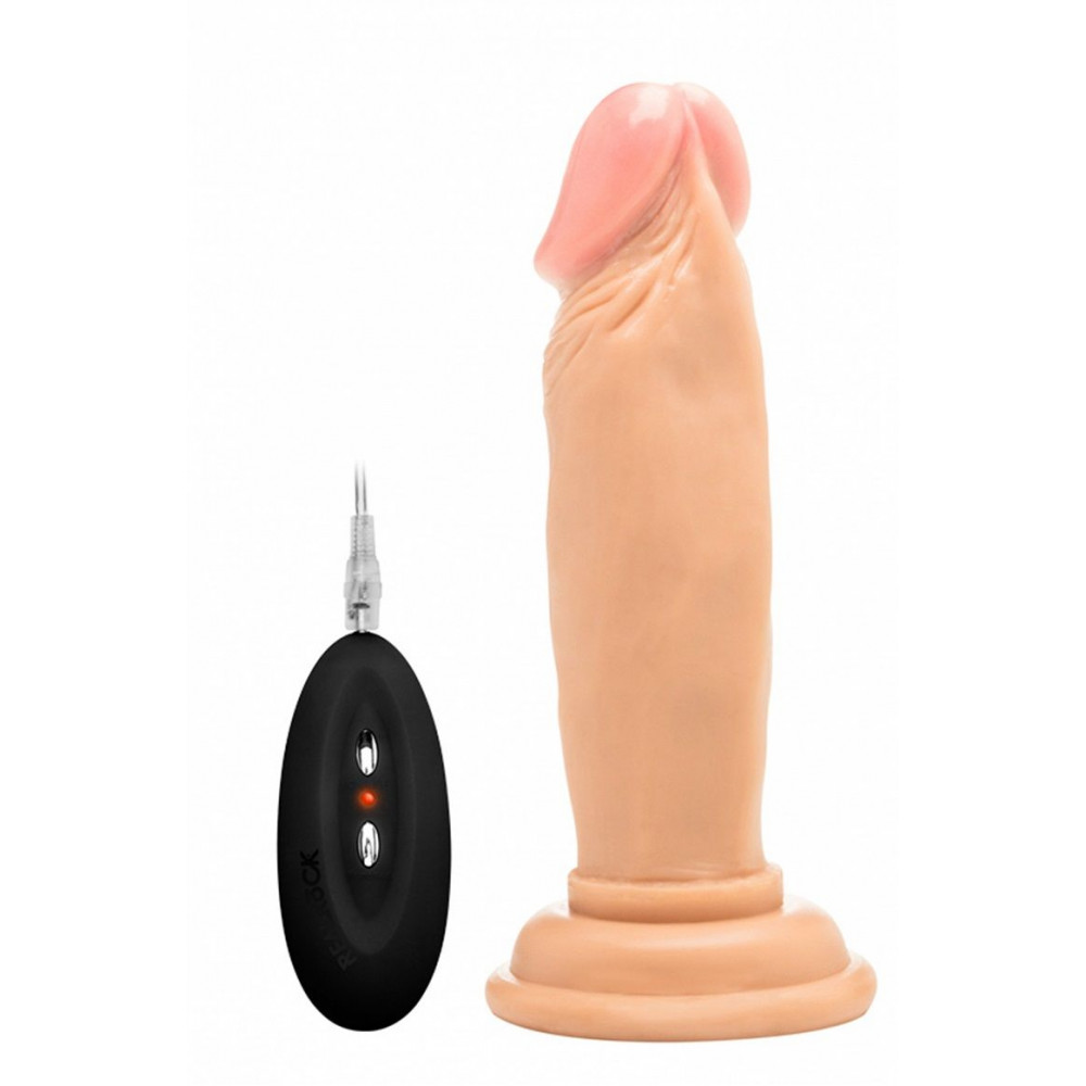 Телесный вибратор-реалистик Vibrating Realistic Cock 6" - 15 см.