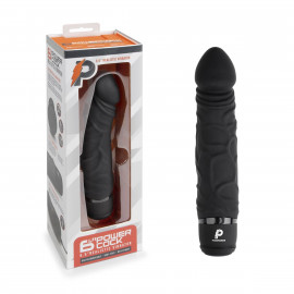 Черный вибратор-реалистик 6.5" Girthy Realistic Vibrator - 19 см.