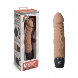 Кофейный вибратор-реалистик 6.5" Girthy Realistic Vibrator - 19 см.