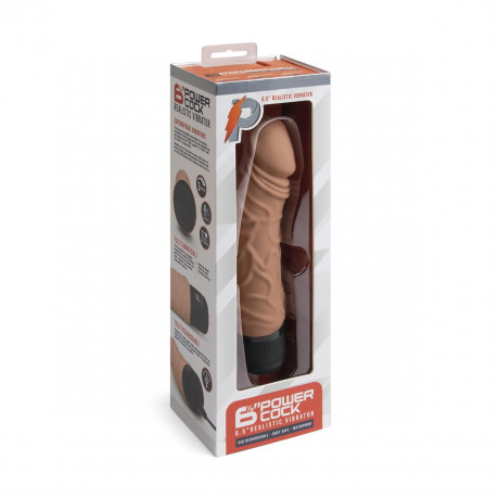 Кофейный вибратор-реалистик 6.5" Girthy Realistic Vibrator - 19 см.