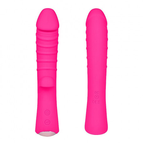 Ярко-розовый вибромассажер 5" Silicone Wild Passion - 19,1 см.