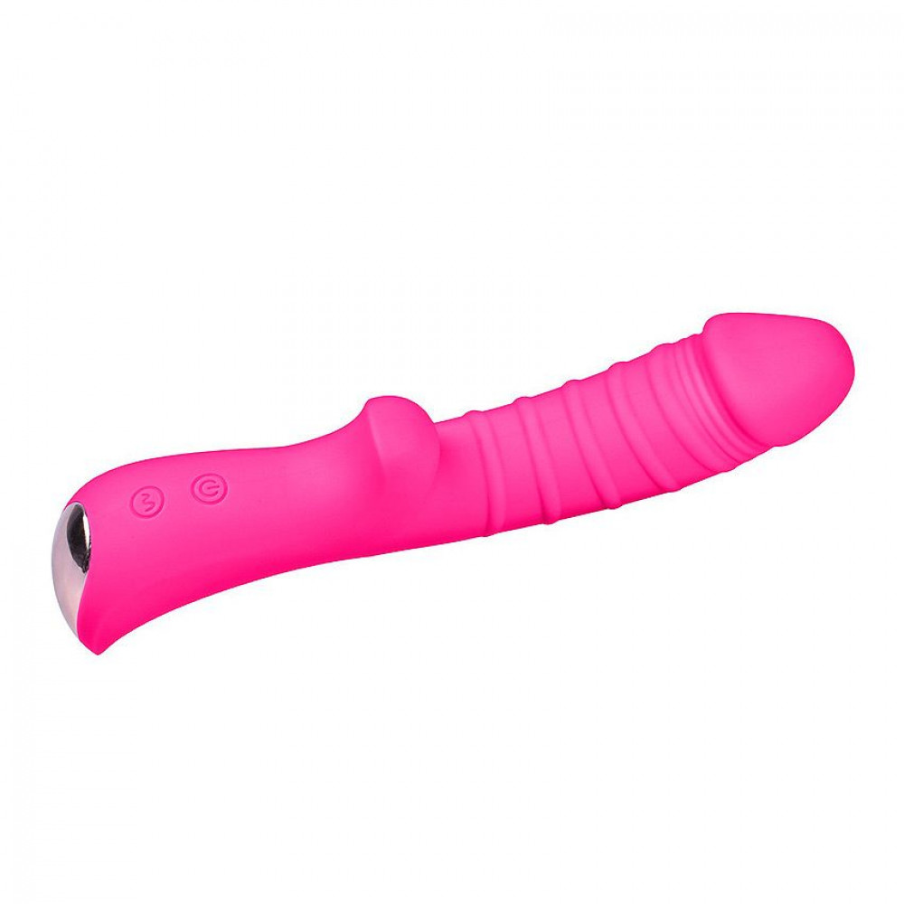 Ярко-розовый вибромассажер 5" Silicone Wild Passion - 19,1 см.