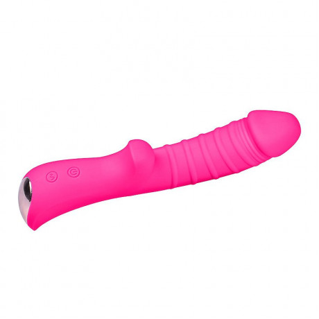 Ярко-розовый вибромассажер 5" Silicone Wild Passion - 19,1 см.