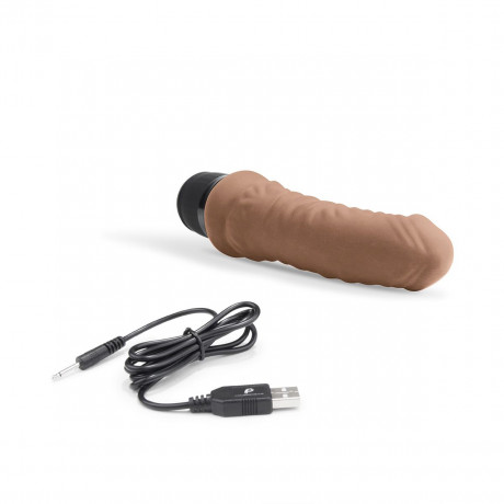 Кофейный вибратор-реалистик 6" Realistic Vibrator - 17 см.