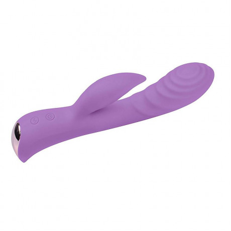 Фиолетовый вибромассажер-кролик 5" Silicone Ripple Passion - 19,1 см.