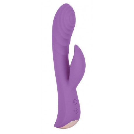 Фиолетовый вибромассажер-кролик 5" Silicone Ripple Passion - 19,1 см.