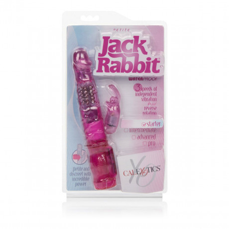 Розовый вибромассажер Petite Jack Rabbit - 24 см.