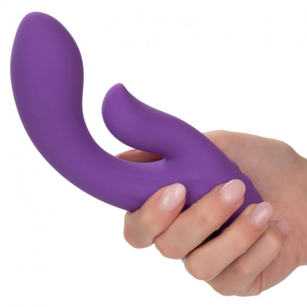 Фиолетовый вибратор-кролик Stella Liquid Silicone Dual Pleaser - 17,25 см.