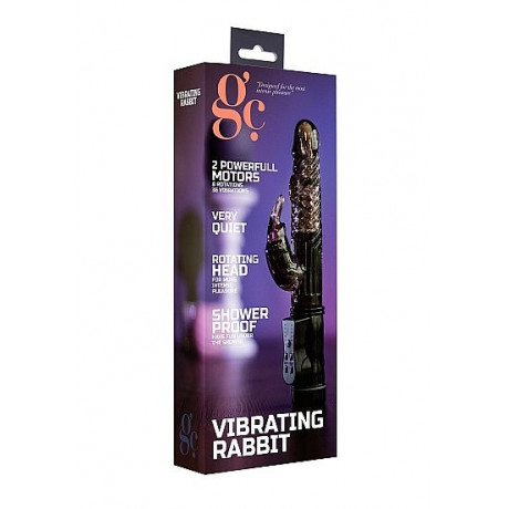 Дымчатый вибратор Vibrating Rabbit с клиторальным отростком - 22 см.