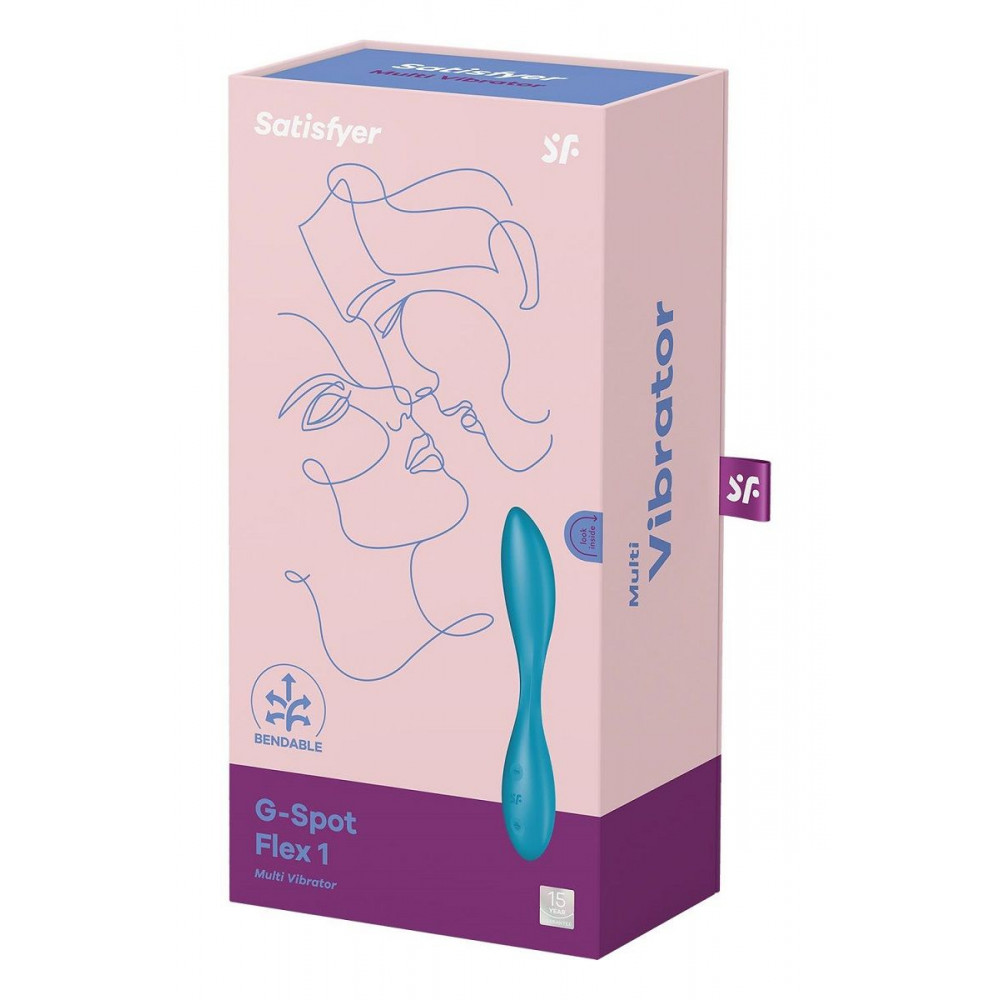 Синий гибкий вибратор Satisfyer G-Spot Flex 1 - 19,5 см.