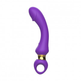 Фиолетовый изогнутый вибромассажер Moon Vibrator - 21,1 см.