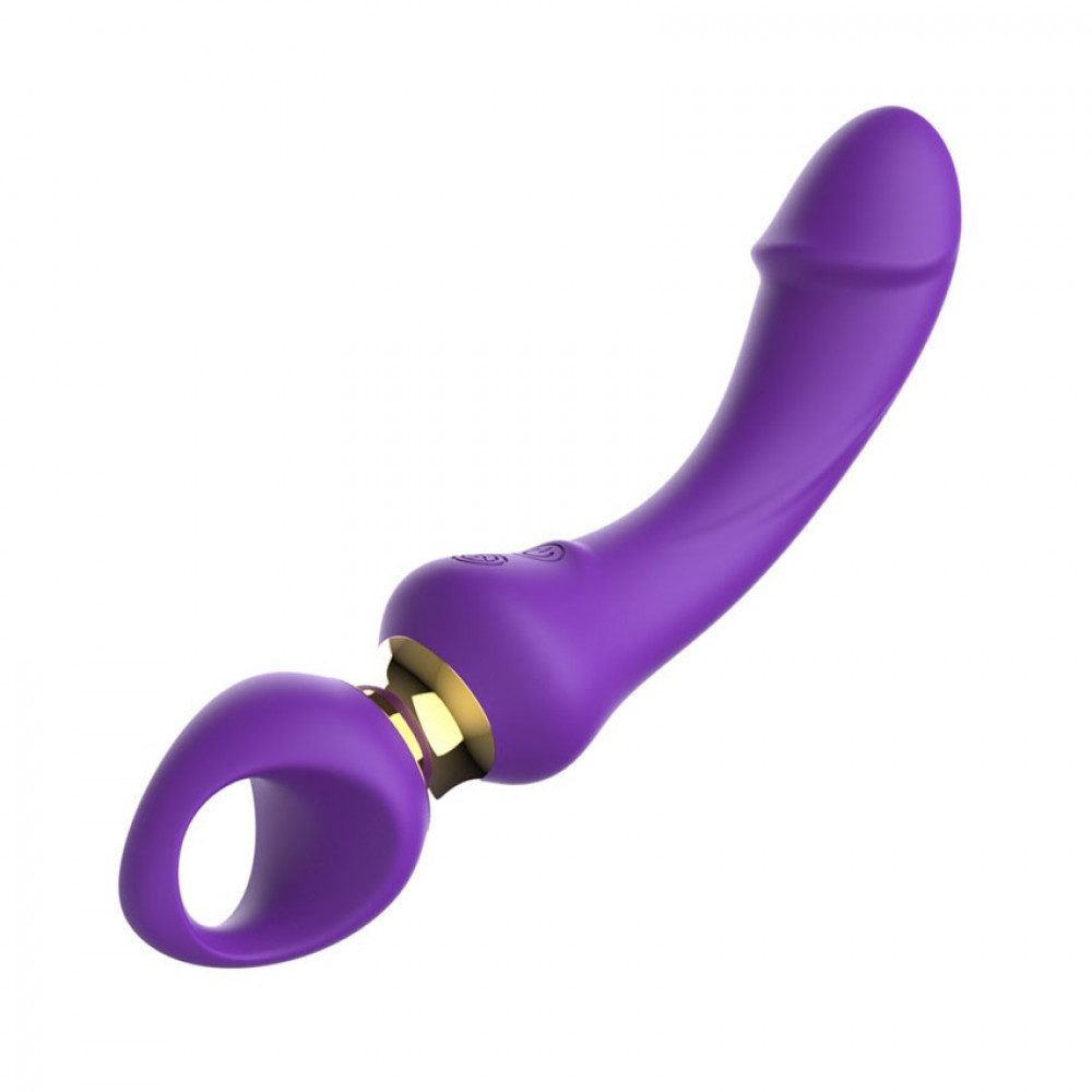 Фиолетовый изогнутый вибромассажер Moon Vibrator - 21,1 см.